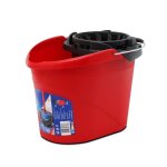 Seau - essoreur pour balai en polypropyl�ne coloris rouge capacit� 10 l - longueur 38. 5 x profondeur ...