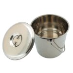 Seau inox 12 litres avec couvercle profondeur 270 mm - laser tool