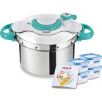 Seb p4620722 clipso minut mybaby autocuiseur 6 l + livret recettes b�b� + 4 bo�tes masterseal fresh 250 ...