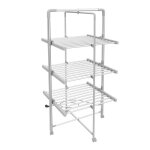 Sche - linge electrique etendoir pliant dintrieur 3 tagres blanc avec des roues dimensions du produit ...
