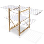 Vounot� s�choir � linge pliable avec maille - �tendoir mobile extensible - l180 x l61 x h105cm - acier ...