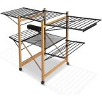 Vounot� s�choir � linge pliable avec maille - �tendoir mobile extensible - l180 x l61 x h105cm - acier ...