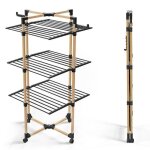 Vounot� s�choir � linge pliable avec 2 ailes lat�rales - �tendoir mobile 3 niveaux - 25m de s�chage - ...