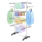 S�choir � linge pliant � 4 niveaux etendoir � linge int�rieur en acier inoxydable s�che - linge 2tendoir ...