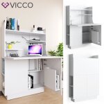 Secrétaire - vicco - alena - blanc - meuble de bureau - meuble - classeur - table pc Secrétaire - vicco - alena - blanc - meuble de bureau - meuble - classeur - table pc