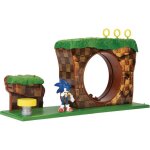 Jeu de construction - sega - sonic colline verte - 10 pices - figurine sonic 6 cm - couleur verte