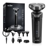 Sejoy rasoir lectrique hommes 3d flottante rechargeable 5 en 1 tondeuse barbe&nez brosse de nettoyage ...