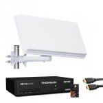 Selfsat kit parabole plate lnb single 1 sortie integre + recepteur avec carte tntsat et cable hdmi Selfsat kit parabole plate lnb single 1 sortie integre + recepteur avec carte tntsat et cable hdmi