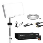 Selfsat kit parabole plate avec lnb single 1 sortie intégré + récepteur tntsat + câble coaxial 20m Selfsat kit parabole plate avec lnb single 1 sortie intégré + récepteur tntsat + câble coaxial 20m
