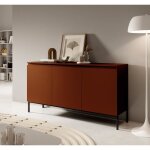 Selsey bemmi - commode � trois portes - 150 cm - rouge brique