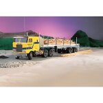 Semi - remorque plateau - tamiya - 1 / 14 - aluminium et bois de peuplier - contraste clair / obscur