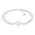 Serasar - bracelet de cheville en argent sterling pour femme heart - argent - cadeau parfait pour la ...