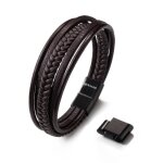 Bracelet en cuir v�ritable masculin serasar b001 - 21 marron 21cm cadeau danniversaire parfait pour p�re ...