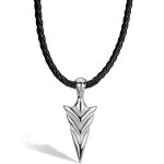 Serasar collier en cuir pour homme avec pendentif arrow en argent cadeau parfait avec bote  bijoux ...