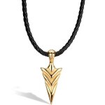 Serasar collier en cuir pour homme avec pendentif arrow en or cadeau parfait avec bo�te � bijoux mod�le ...