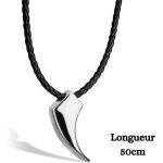 Serasar collier en cuir pour homme avec pendentif wolf en argent cadeau parfait avec bo�te � bijoux mod�le ...