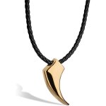 Serasar collier en cuir pour homme avec pendentif wolf en or cadeau parfait avec bote  bijoux modle ...