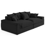 Sergio - canap 4 places - assise profonde - en tissu - noir