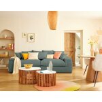 Sergio - canap 4 places - assise profonde - en tissu - vert