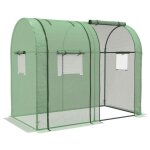Serre de jardin - outsunny - 18 m� serre tomates 2 portes 4 fen�tres acier pe 135 g / m� - acier - 185x09x15m ...