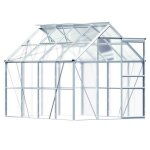 Serre de jardin en aluminium 763m� abri ext�rieur pour plantes l�gumes 250x190x195cm avec fen�tres