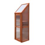 Serre de jardin gardiun wooden iii 35x41x132 cm en bois et polycarbonate