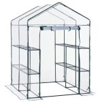 Serre de jardin outsunny acier 143x143x195cm transparent