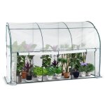 Vounot serre dhivernage murale adosse 300x100x180cm blanc - bche pe impermable et anti - uv - pour ...