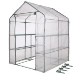 Serre de jardin - nature - h195 x 143 x 143 - 2 étagères - pe armé 140 g / m² - vert Serre de jardin - nature - h195 x 143 x 143 - 2 étagères - pe armé 140 g / m² - vert
