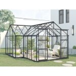Serre de jardin orangerie en verre tremp� 155 m� - anthracite - narcisse