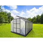 Serre de jardin en polycarbonate de 9 m� corolle ii avec embase - anthracite