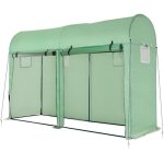 Serre de jardin - outsunny - petite serre de balcon b�che pe portes et fen�tres roulantes - acier - 300 ...