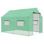 Serre de jardin tunnel 6 m porte 4 fentres acier galvanis pe vert