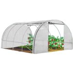 Serre de jardin tunnel blanche 4 saisons 12m2 renforce 3x4m