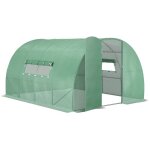 Serre de jardin tunnel - outsunny - 12 m� - avec fen�tres porte - acier galvanis� renforc� + pe haute ...