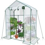 Vounot serre de jardin avec tagres 143x73x195cm blanc - bche renforce 135g / m - fentre moustiquaire ...