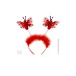 Serre t�te coccinelle - widmann - accessoire de d�guisement - antennes - rouge et noir