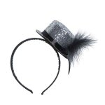 Serre - tte mini - chapeau haut de forme charleston femme - ptit clown - argent - accessoire de dguisement ...