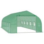 Serre tunnel grande taille 24 m� ch�ssis tubulaire acier galvanis� renforc� 24 cm 12 fen�tres 1 porte ...