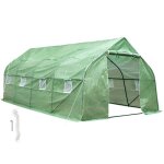 Serre de jardin - tectake - serre tunnel 27 m avec 8 fentres bche rsistante au gel et aux uvs 600 ...