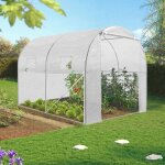 Idmarket serre tunnel de jardin 4 saisons 6m� blanche gamme mara�ch�re roma 2x3m