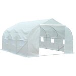 Outsunny - serre de jardin - pe - 350x300x200cm - blanc