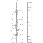 Serrure 3 points � larder electa 1 / 2 tour axe 35mm t�ti�re u inox - iseo - 785101352
