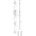 Serrure 3 points tf3 p�ne dormant / demi - tour 36mm t�ti�re en u 24x6mm - stremler - 6370. 36. 0a