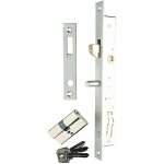 Serrure � crochet pour profil coulissant - metalux - encastr�e - 2 entr�es - standard - axe 135 mm - ...