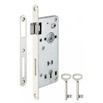 Thirard - serrure encastrable � cl� pour porte de chambre carr� 8mm axe 50mm entraxe 90mm bouts ronds ...