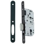 Serrure � larder d454 cl� i axe 50mm bout rond finition noir avec g�che - vachette - 22694000