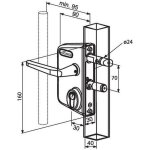 Serrure lckx thermolaqu�e verte - locinox - axe � 70 mm