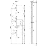 Serrure multipoint 3 points - generique - t�ti�re filante - standard - mat - europ�en - encastr�e