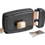 Serrure de porte de garage droite à tirage - clé i - axe à 70 mm - vachette Serrure de porte de garage droite à tirage - clé i - axe à 70 mm - vachette